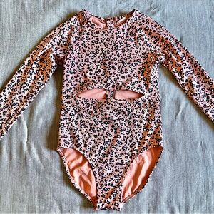 Youth girls animal print swimsuit